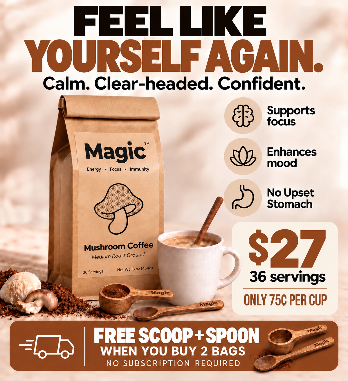 MAGIC™ Medium Roast Mushroom Coffee