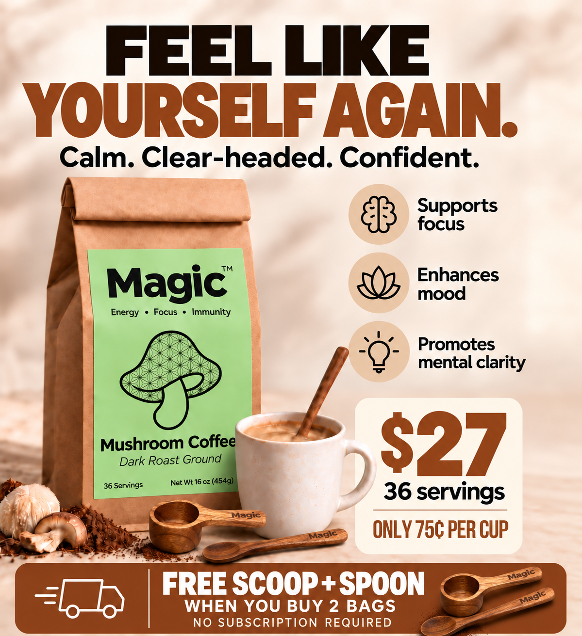 MAGIC™ Dark Roast Mushroom Coffee